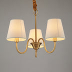 American Style Full Copper Fabric Pendant Light Branch Ceiling Fixture