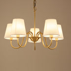 American Style Full Copper Fabric Pendant Light Branch Ceiling Fixture