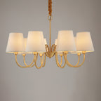 American Style Full Copper Fabric Pendant Light Branch Ceiling Fixture