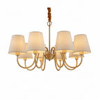 American Style Full Copper Fabric Pendant Light Branch Ceiling Fixture