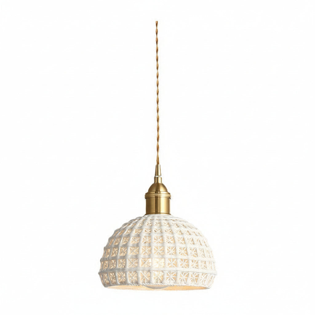 Brass Ceramic Pendant Light Nordic Bedroom Bedside Ceiling Fixture