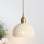 Brass Ceramic Pendant Light Nordic Bedroom Bedside Ceiling Fixture