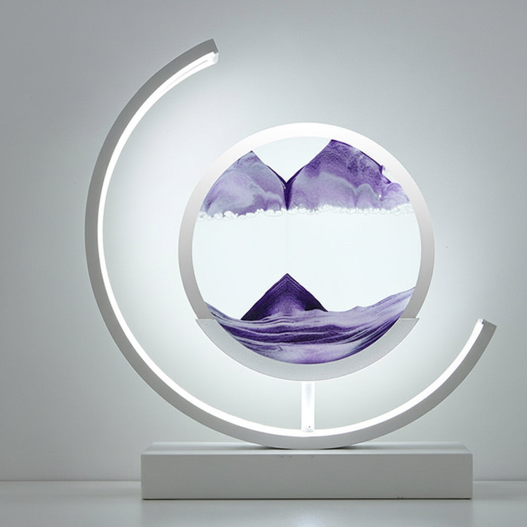 Chinese Style Decorative Glass Hourglass Table Lamp Modern Accent Light