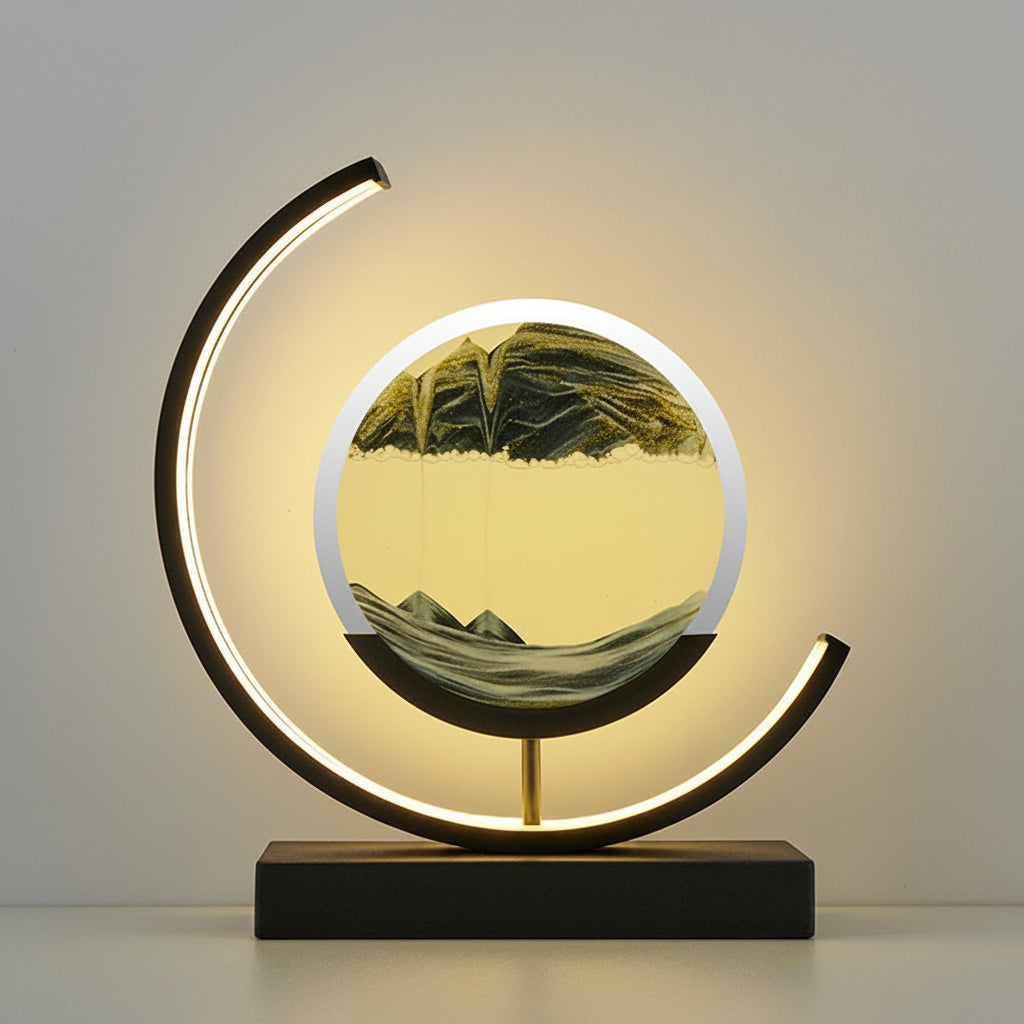 Chinese Style Decorative Glass Hourglass Table Lamp Modern Accent Light