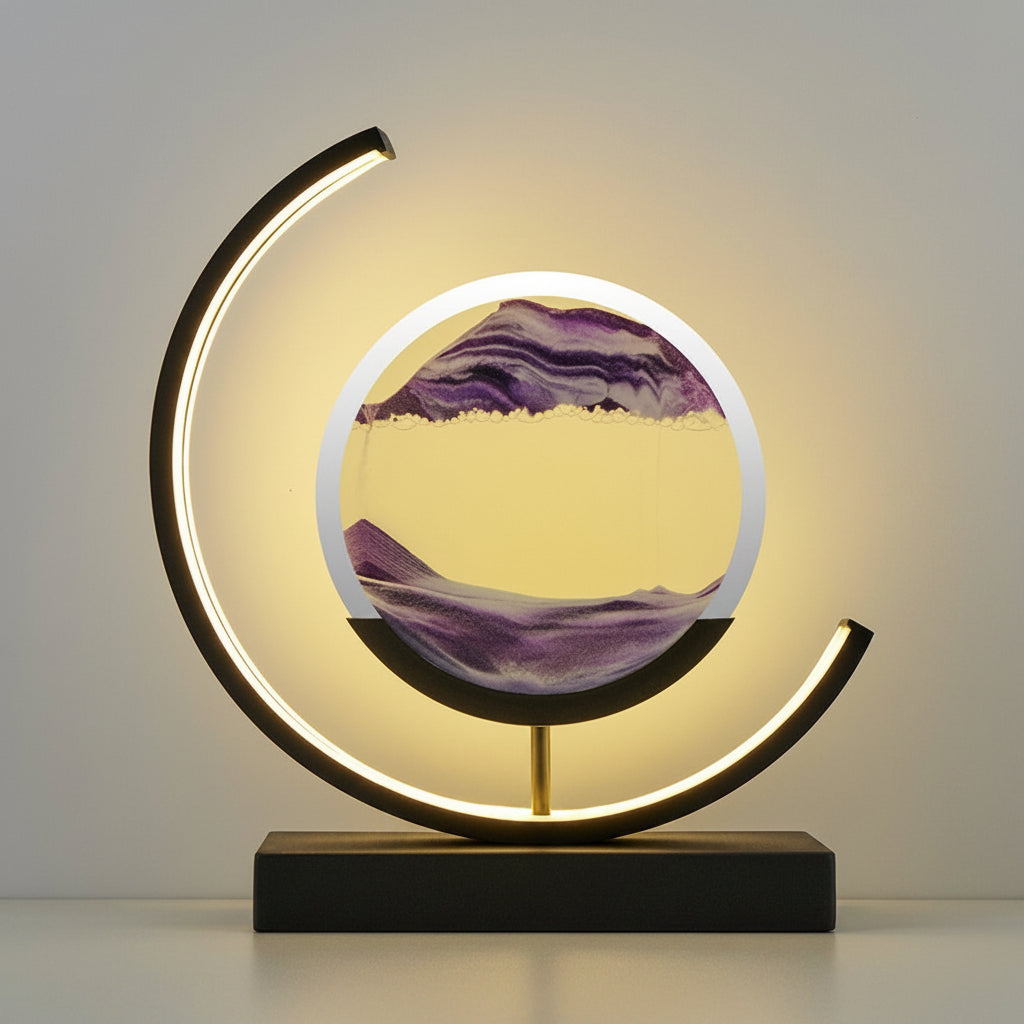 Chinese Style Decorative Glass Hourglass Table Lamp Modern Accent Light