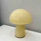 Cream Style Striped Mushroom Glass Table Lamp Nordic Lighting