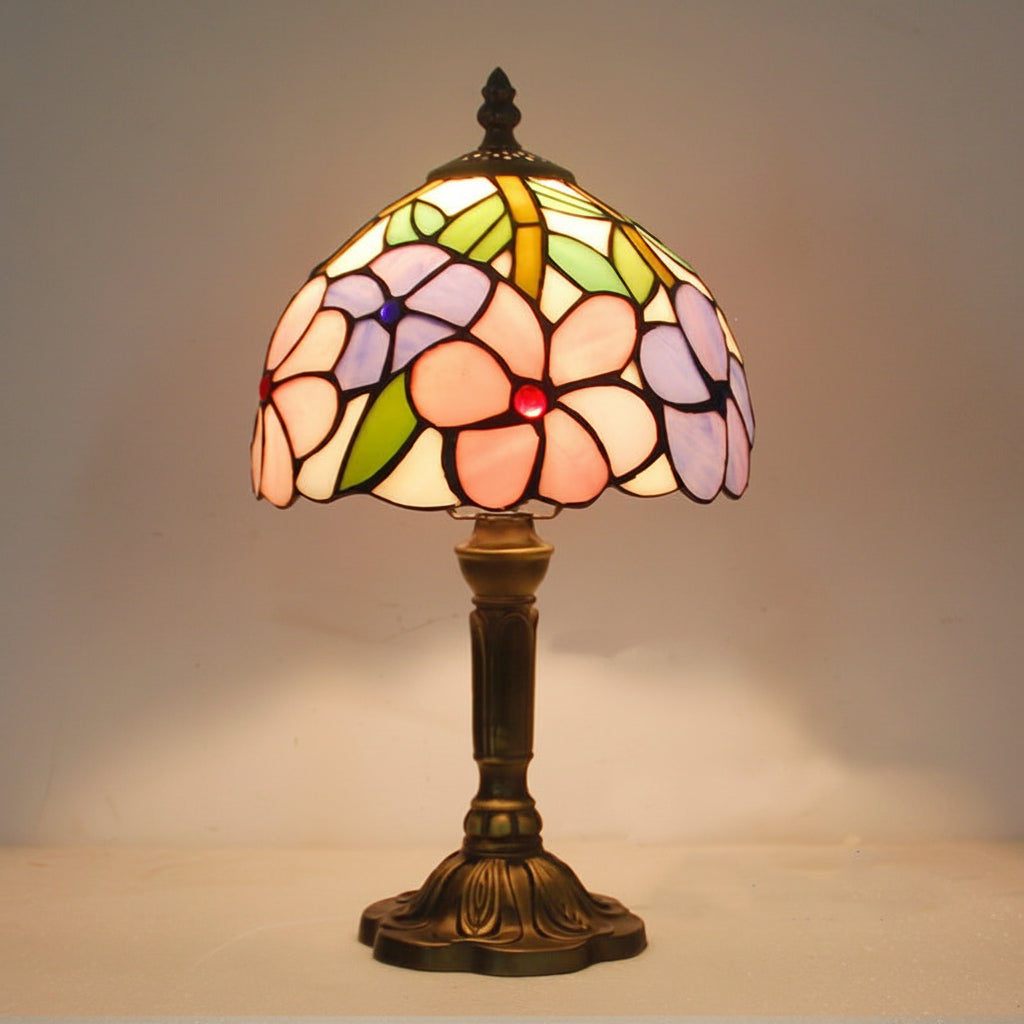 European Retro Tiffany Table Lamp Mediterranean Resin Accent Light
