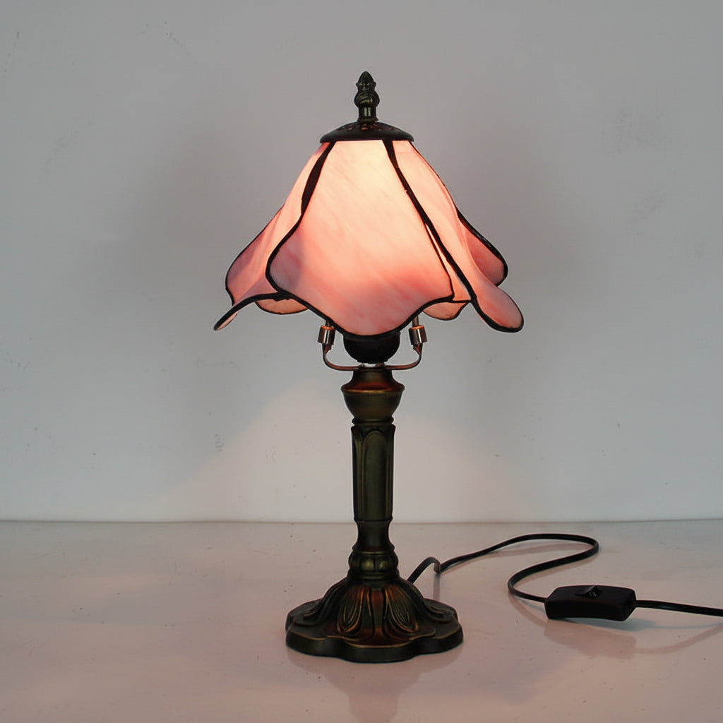 European Retro Tiffany Table Lamp Mediterranean Resin Accent Light