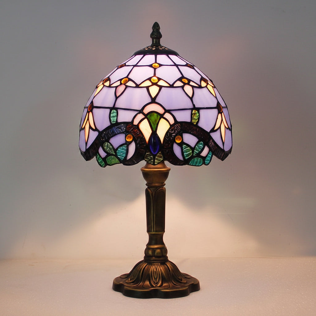 European Retro Tiffany Table Lamp Mediterranean Resin Accent Light