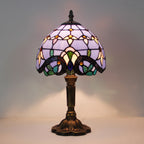 European Retro Tiffany Table Lamp Mediterranean Resin Accent Light