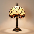 European Retro Tiffany Table Lamp Mediterranean Resin Accent Light
