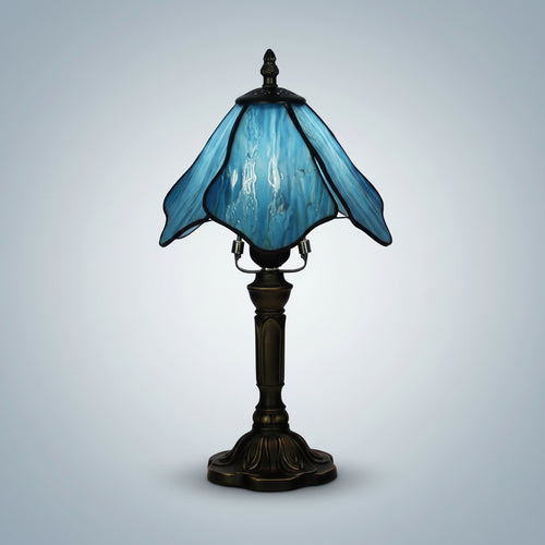 European Retro Tiffany Table Lamp Mediterranean Resin Accent Light