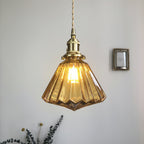 Japanese Style Brass Glass Pendant Light Nordic Ceiling Fixture