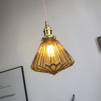 Japanese Style Brass Glass Pendant Light Nordic Ceiling Fixture