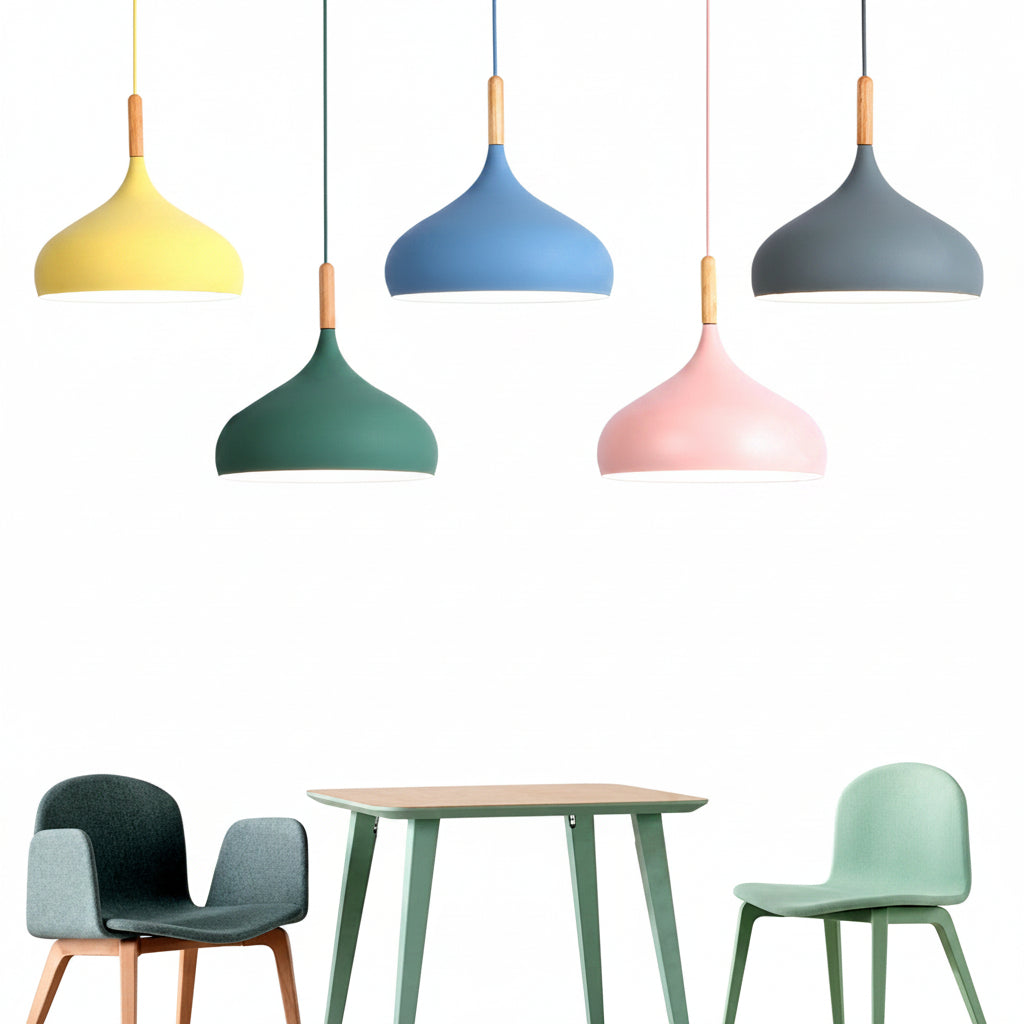 Macaron LED Aluminum Pendant Light Single-Head Nordic Ceiling Fixture