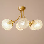 Minimalist Spherical Glass Pendant Light French Style Chandelier Fixture