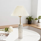 Natural Marble Style Table Lamp Mid-Century Modern Bedside Light