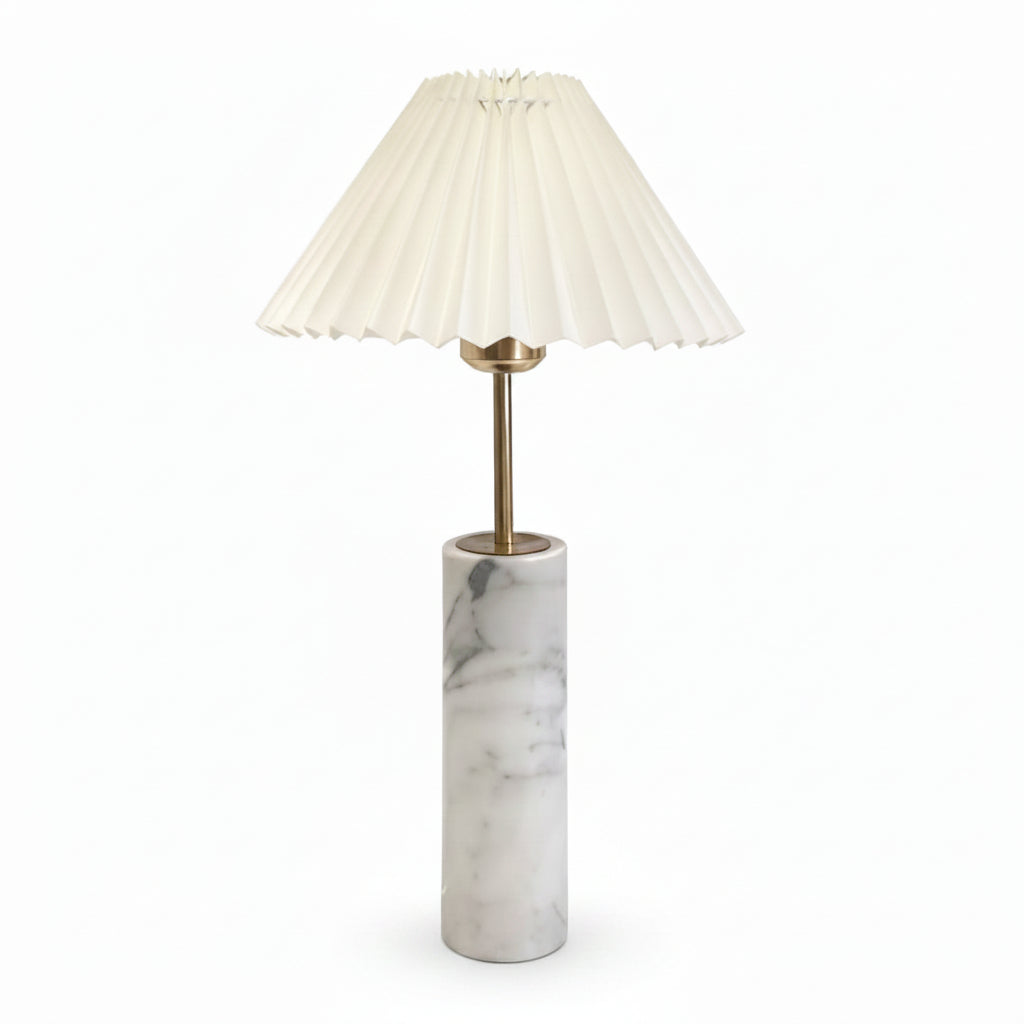 Natural Marble Style Table Lamp Mid-Century Modern Bedside Light
