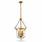Retro Candle Glass Barrel Pendant Light Multi-Head Ceiling Fixture