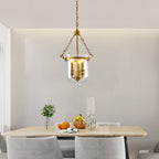 Retro Candle Glass Barrel Pendant Light Multi-Head Ceiling Fixture