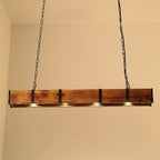 Retro Industrial Wooden Pendant Light Vintage Dining Room Fixture