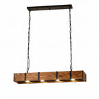 Retro Industrial Wooden Pendant Light Vintage Dining Room Fixture